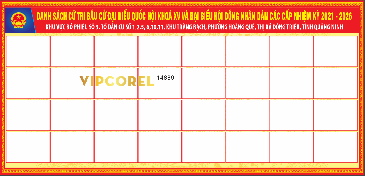Bảng danh sách cử tri bầu cử đại biểu quốc hội file corel