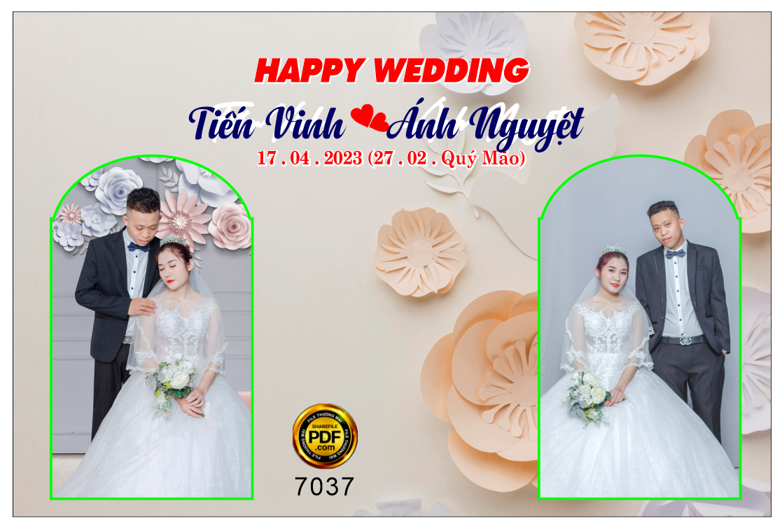 Happy wedding Tiến Vinh và Ánh Nguyệt file corel