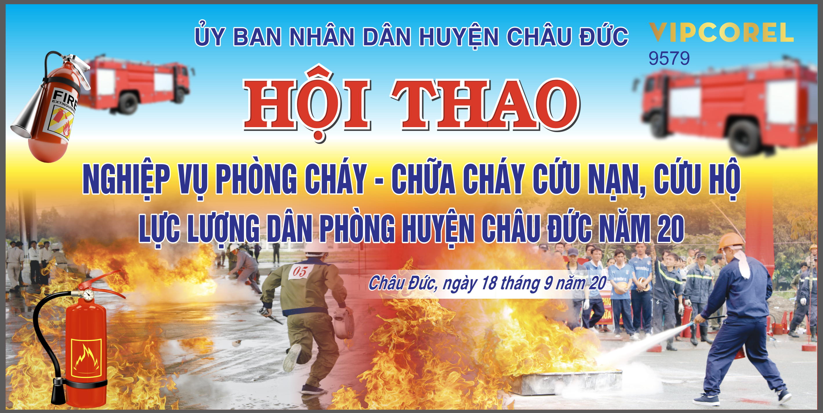 Hội thao nghiệp vụ phòng cháy – chữa cháy vector