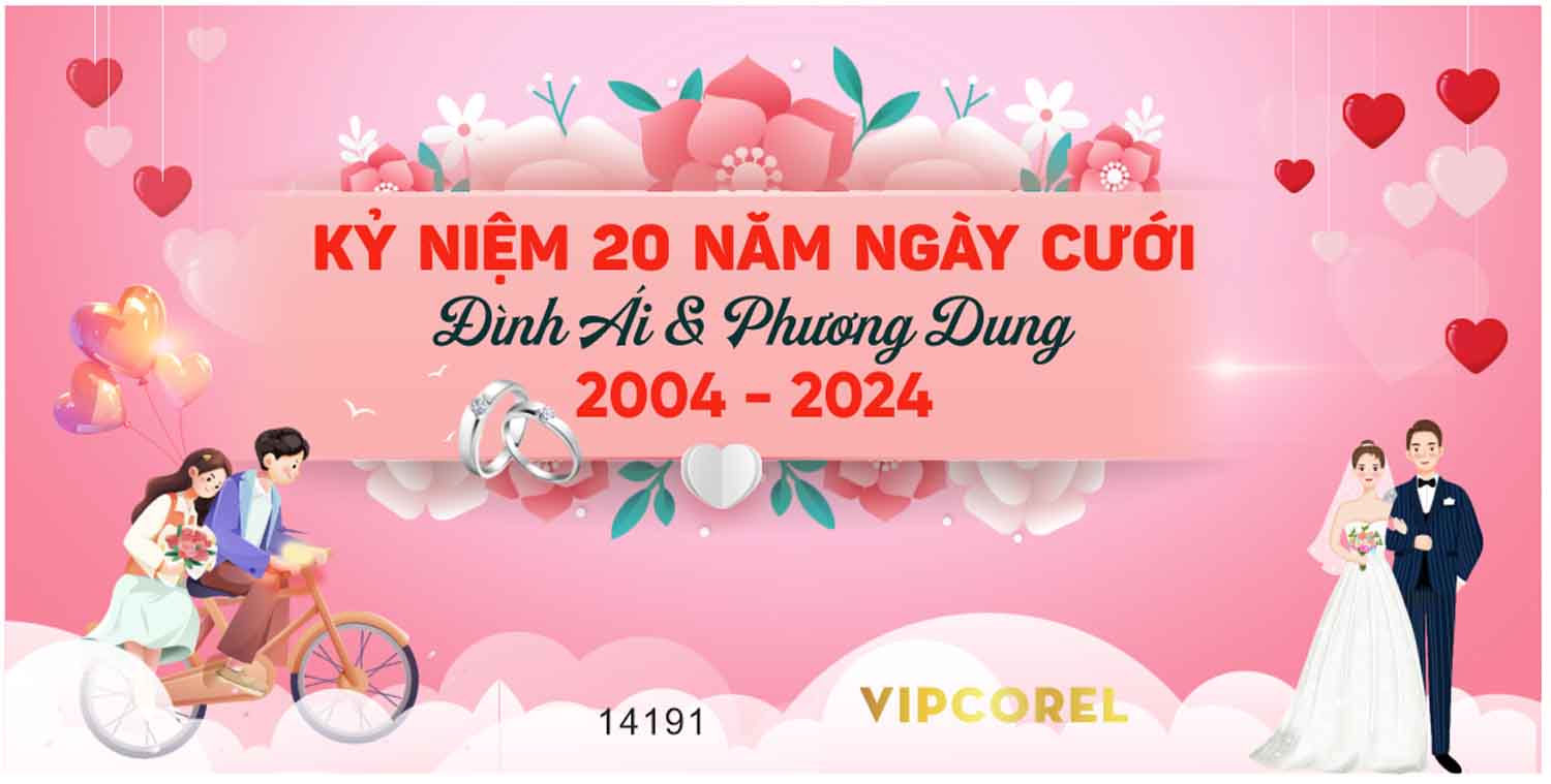 Backdrop sân khấu đám cưới 2024 vector #96
