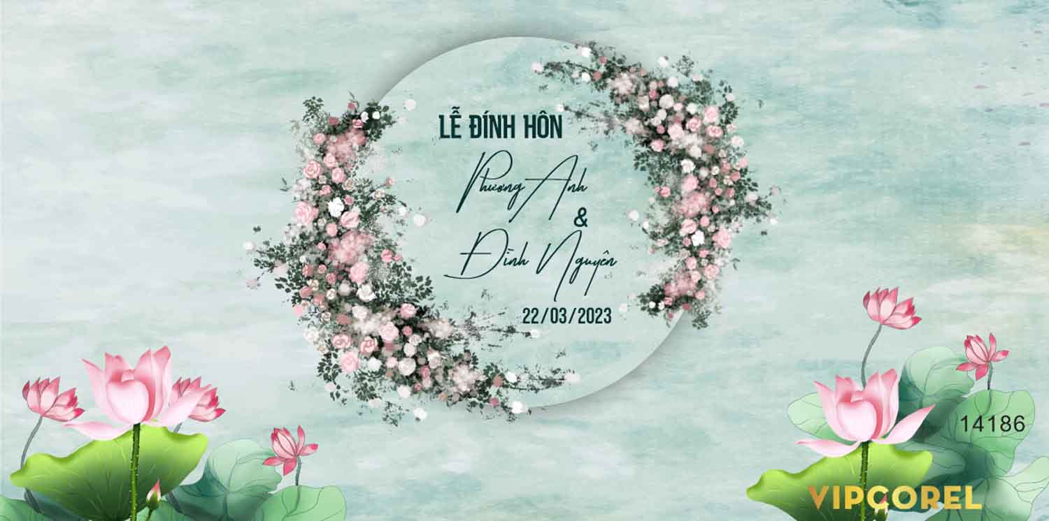 Backdrop sân khấu đám cưới 2024 vector #91