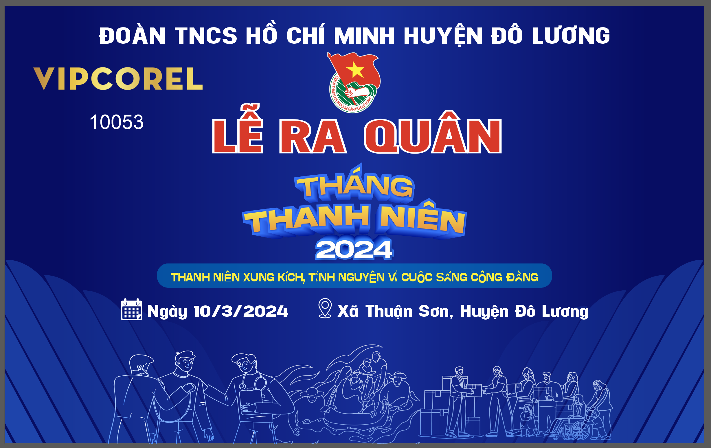 Backdrop Lễ Ra Quân Tháng Thanh Niên 2024 vector