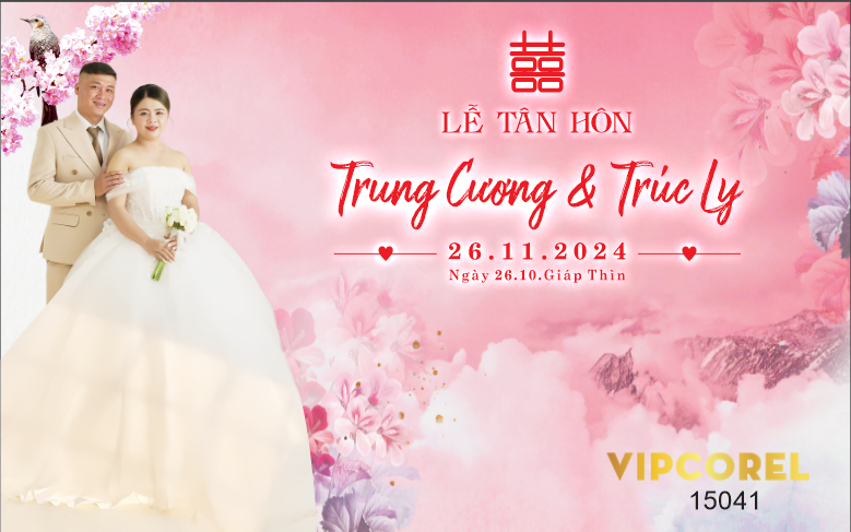 Backdrop sân khấu đám cưới 2025 vector #105