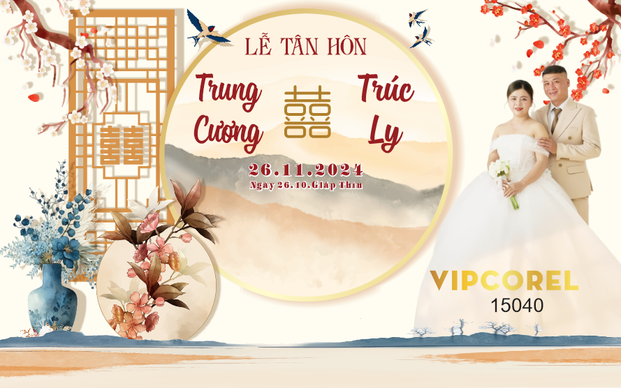 Backdrop sân khấu đám cưới 2025 vector #104