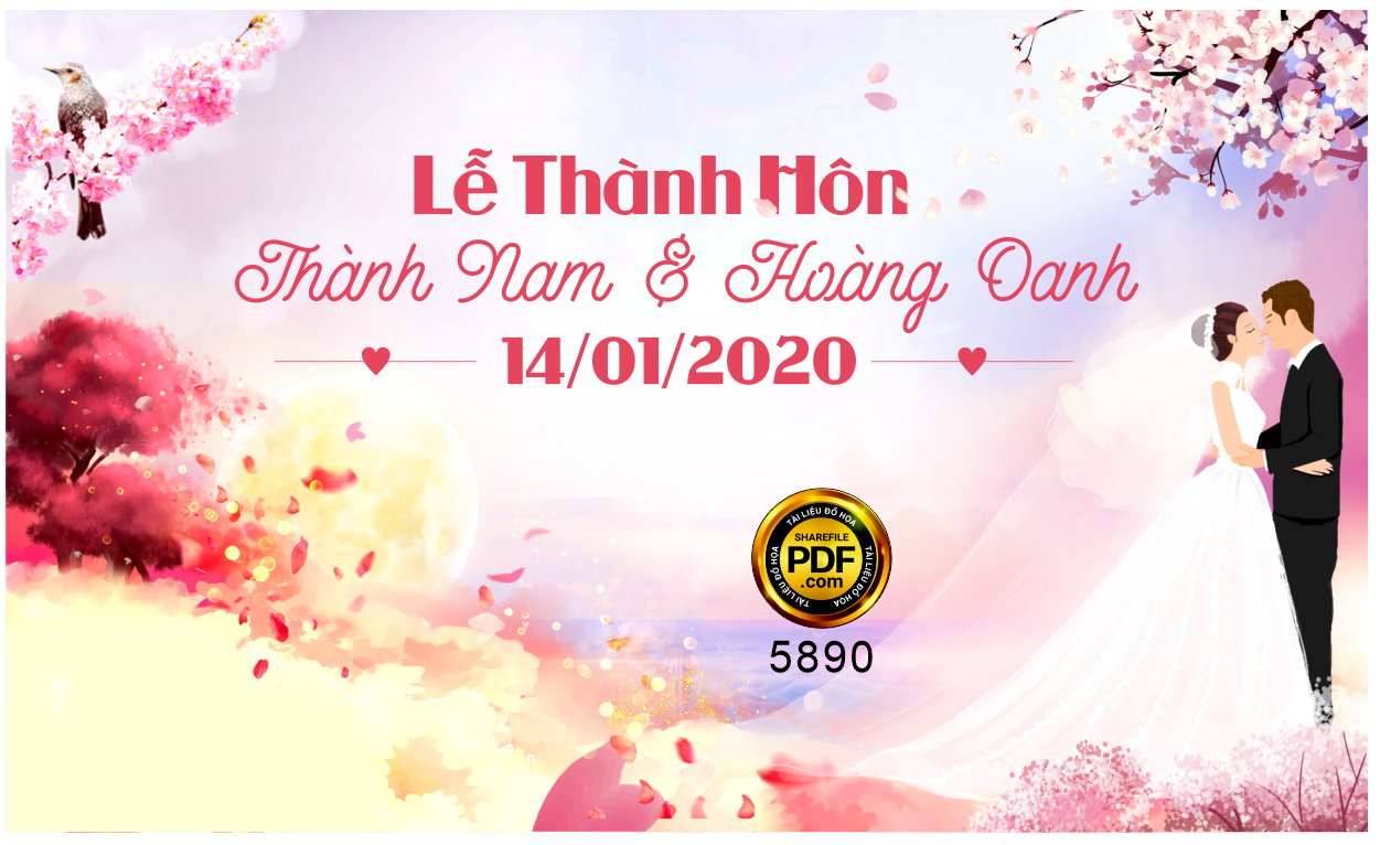 Phông sân khấu lễ thành hôn Thành Nam và Hoàng Oanh