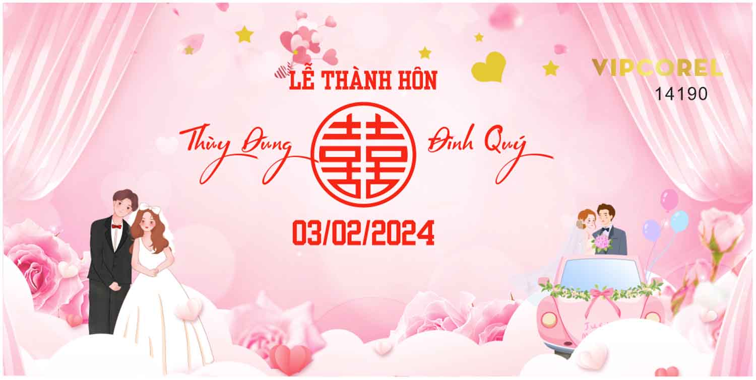 Backdrop sân khấu đám cưới 2024 vector #95