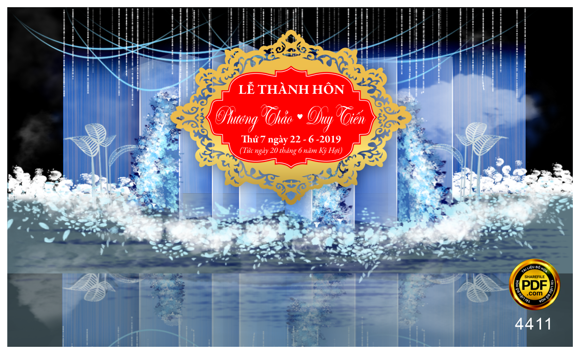 Phông đám cưới bảng tên Wedding file CorelDRAW