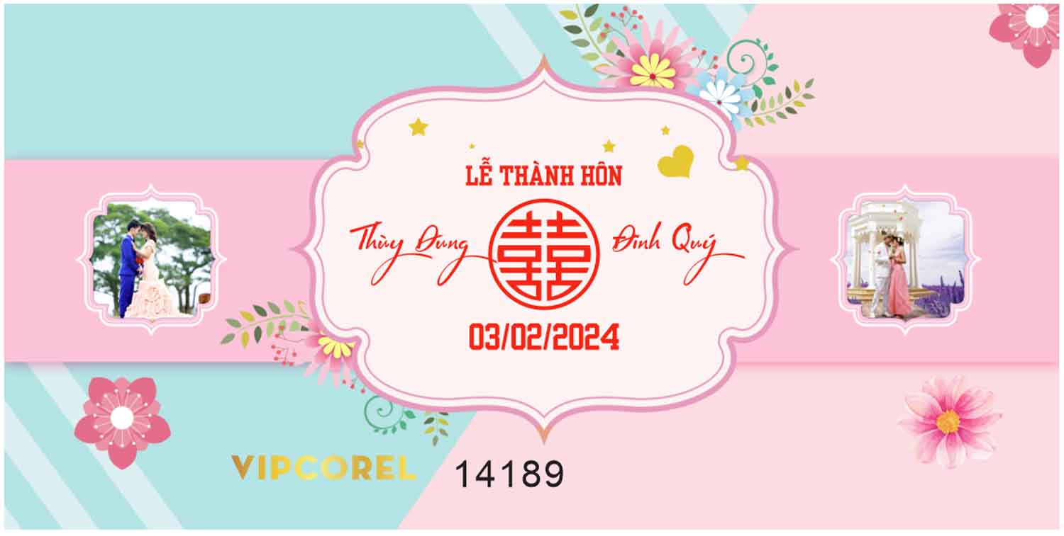 Backdrop sân khấu đám cưới 2024 vector #94