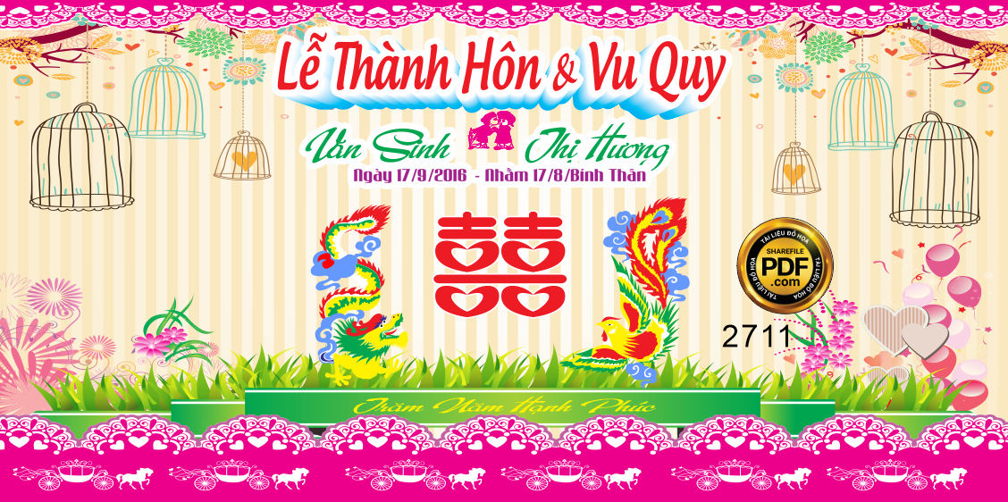 Market lễ thành hôn và lễ vu quy Văn Sinh và Thị Hương