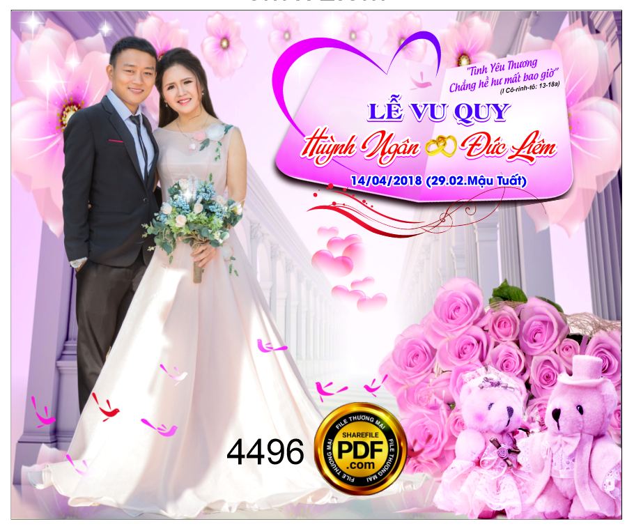Phông cưới Lễ Vu Quy Huỳnh Ngân Và Đứ Liêm