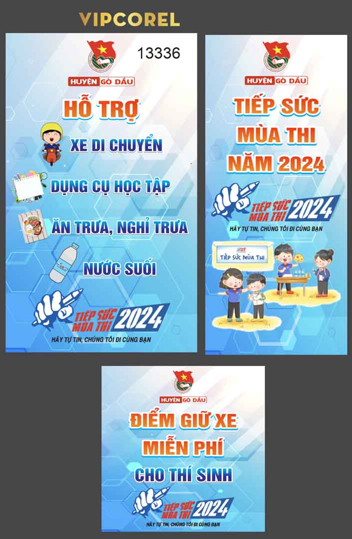 Standee hỗ trợ tiếp sức mùa thi 2024 vector