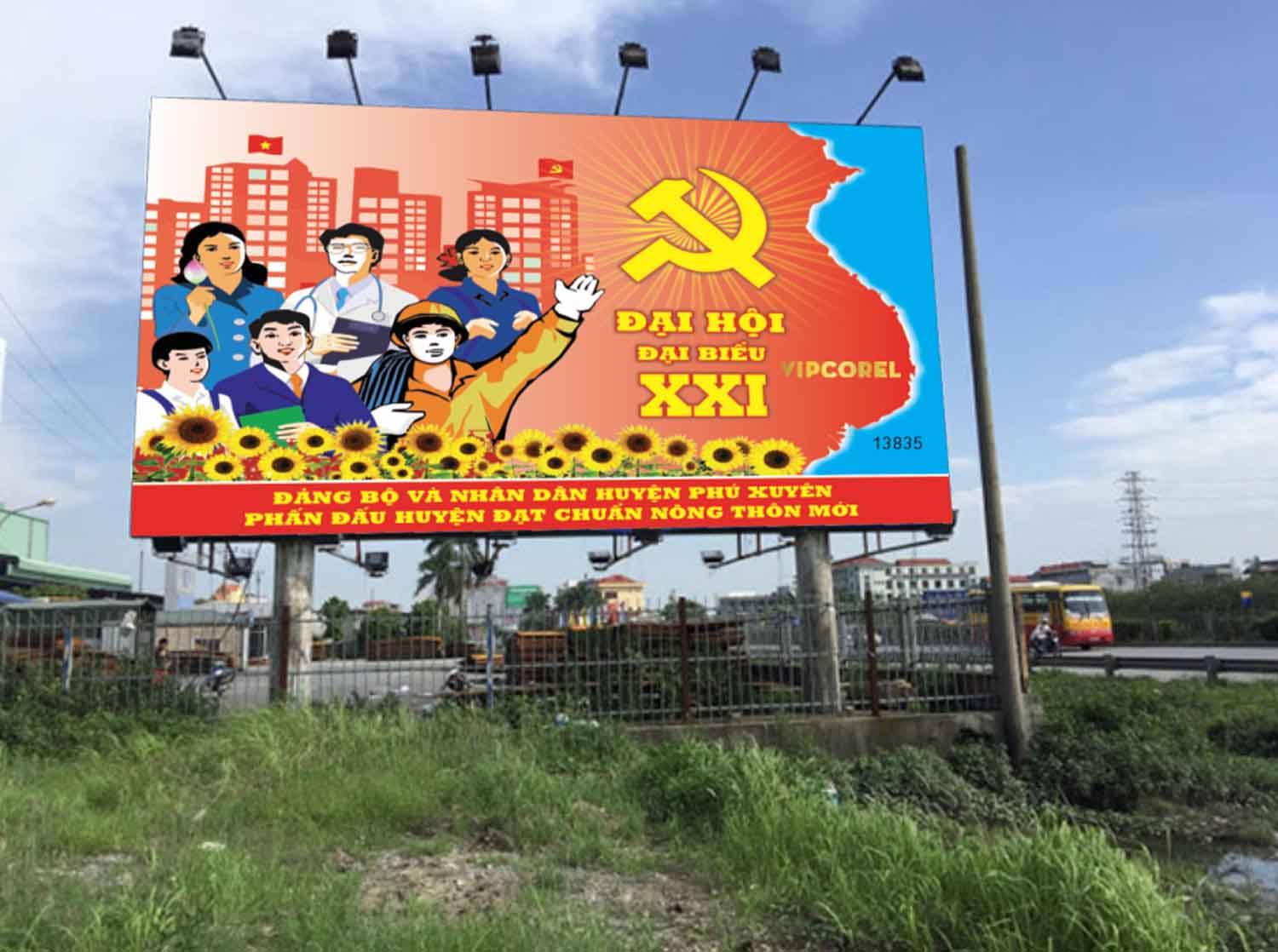 Pano phấn đấu huyện đạt chuẩn Nông Thôn Mới file corel