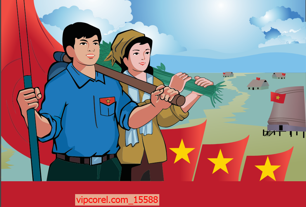 Vector tuyên truyền Nông thôn mới 2025 corel