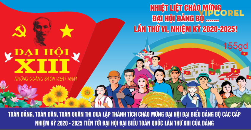 Pano Đại hội XIII nhiệm kỳ 2025 – 2030 file corel