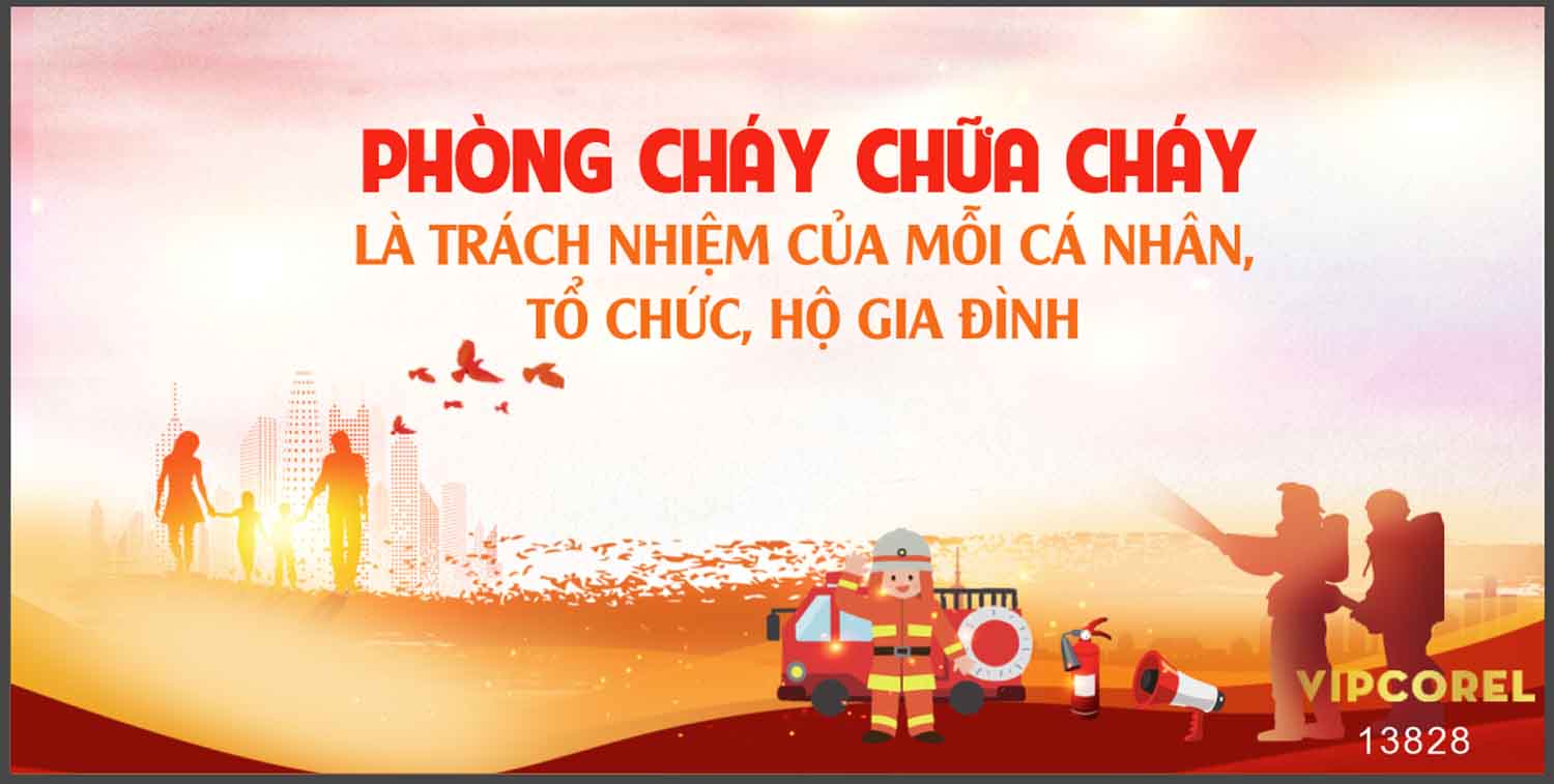 Market sân khấu diễn tập Phòng Cháy Chữa Cháy file corel