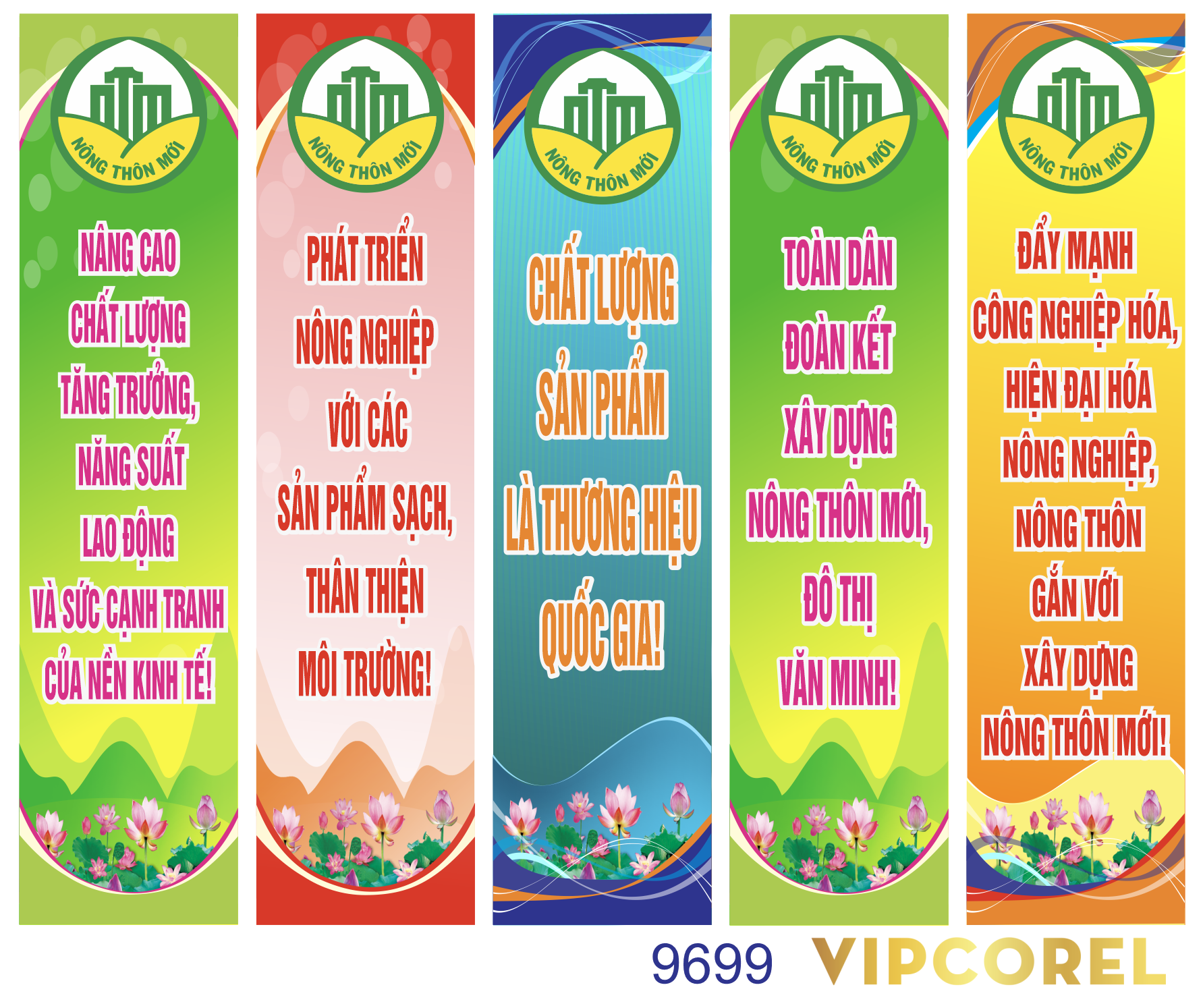Phướn thả xây dựng nông thôn mới 2024 corel