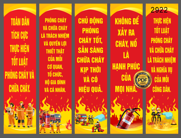 Phướn thả tuyên truyền phòng cháy chữa cháy file corel