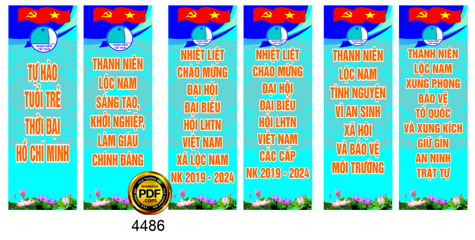 Phướn tuyên truyền thanh niên tình nguyện file corel