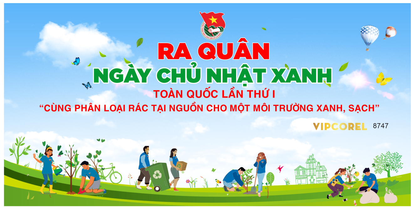 Backdrop Ra quân ngày chủ nhật xanh 2024