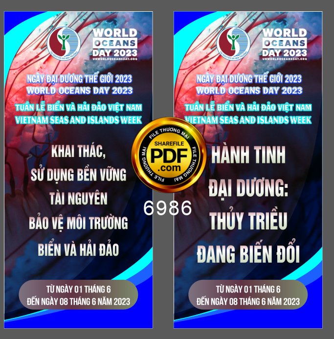 Standee ngày đại dương thế giới 2023 file corel