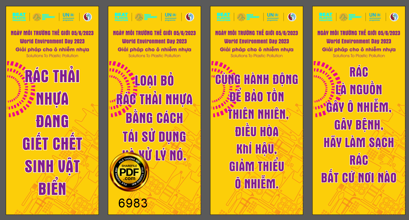 Standee ngày môi trường thế giới 2023 file corel