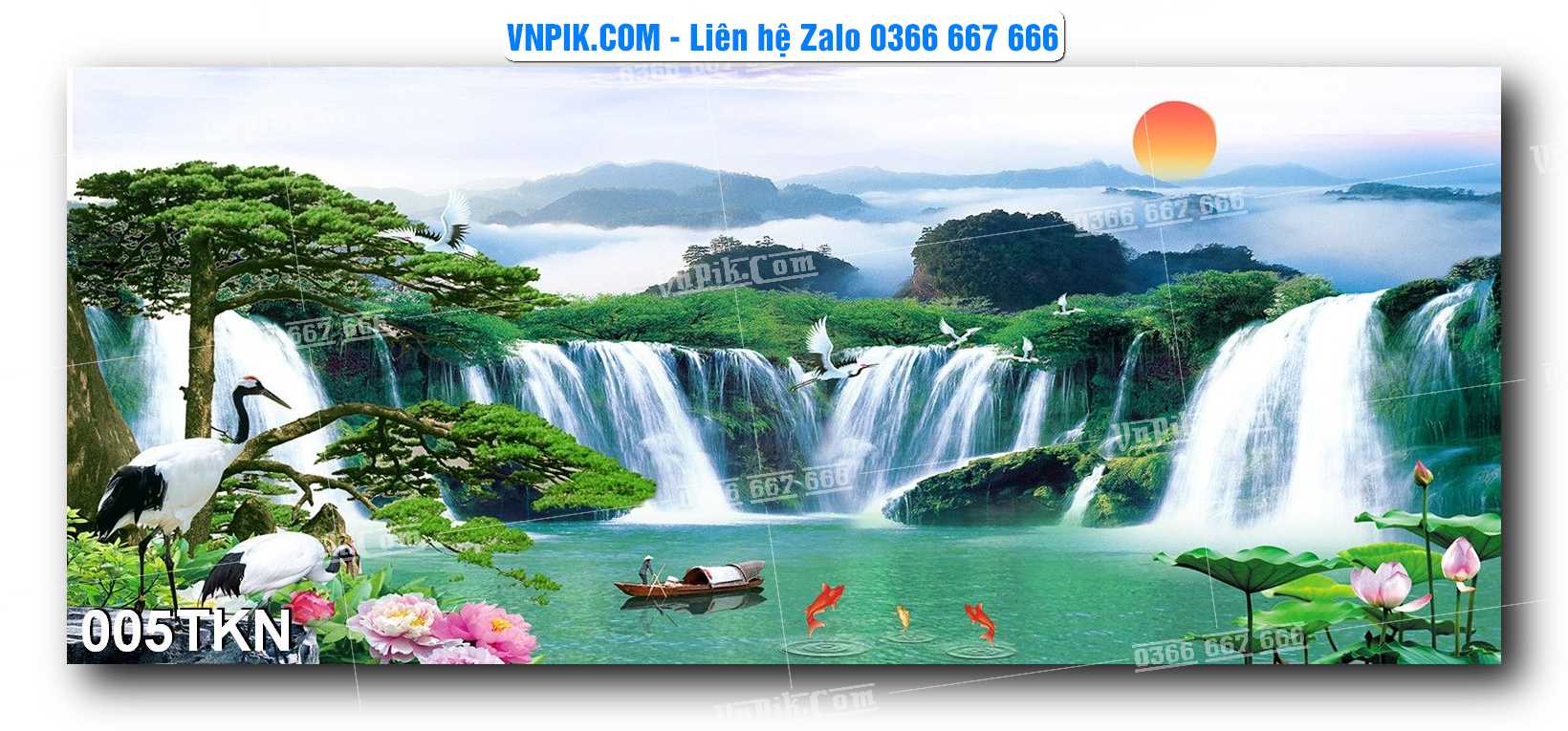 File PSD Vector Tranh Khổ Ngang – Tranh Thác Nước – Tranh Phong Cảnh Đẹp – Mã file 005TKN