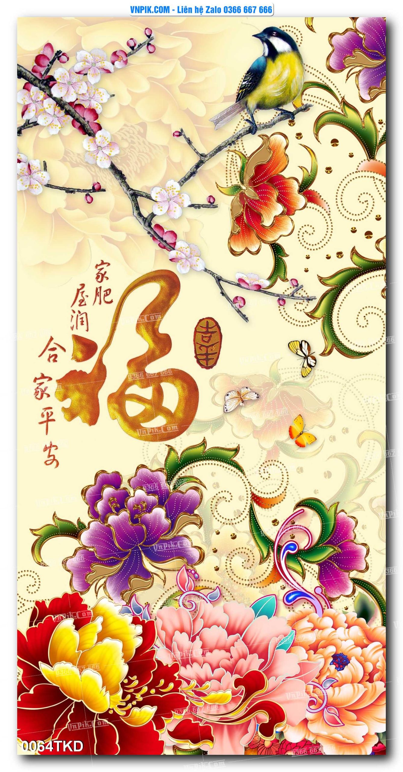 Tranh Khổ Dọc – Tranh Thác Nước – Tranh Phong Cảnh Đẹp – Tranh Treo Tường – Mã file 0064TKD