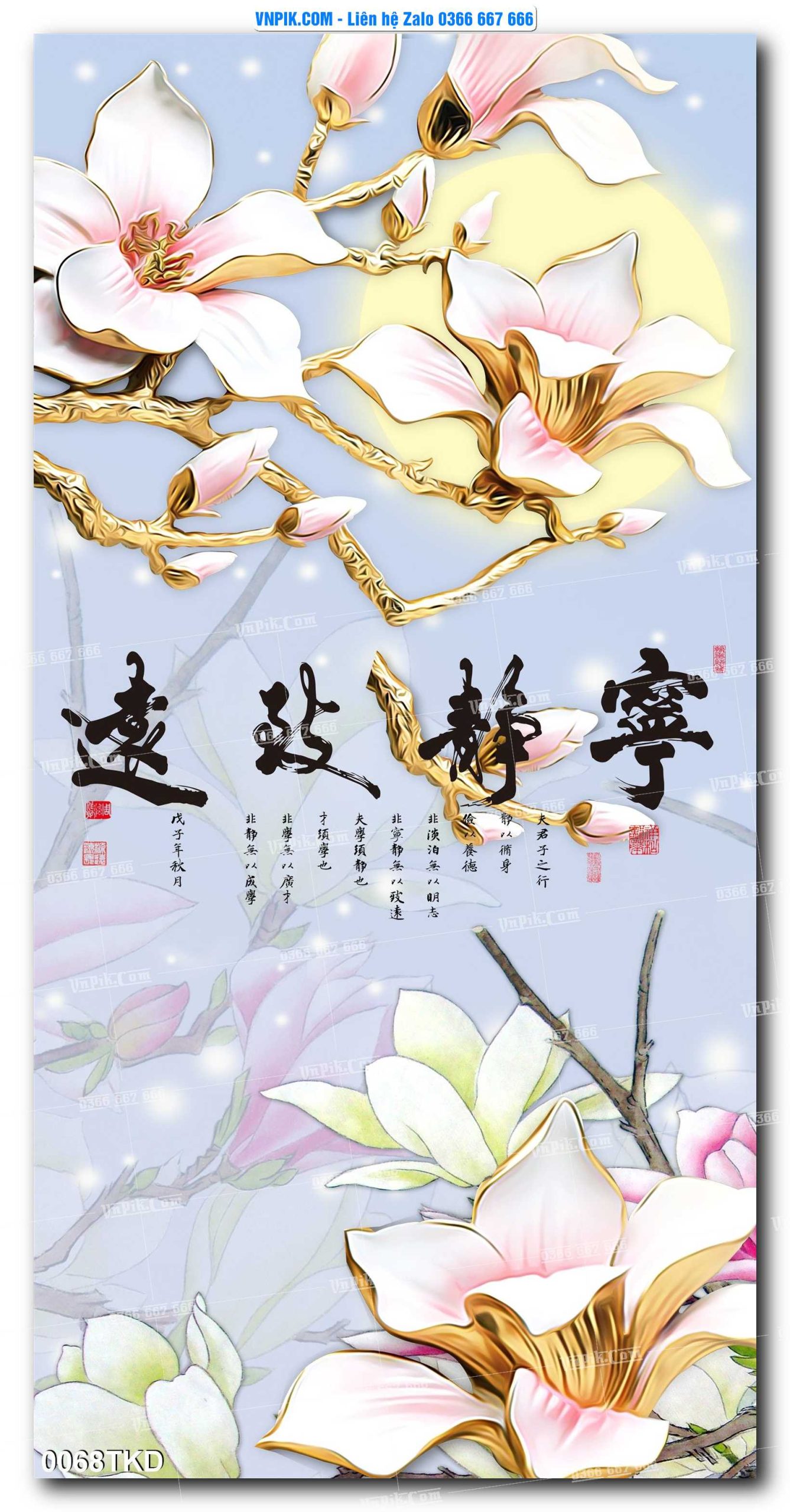 Tranh Khổ Dọc – Tranh Thác Nước – Tranh Phong Cảnh Đẹp – Tranh Treo Tường – Mã file 0068TKD