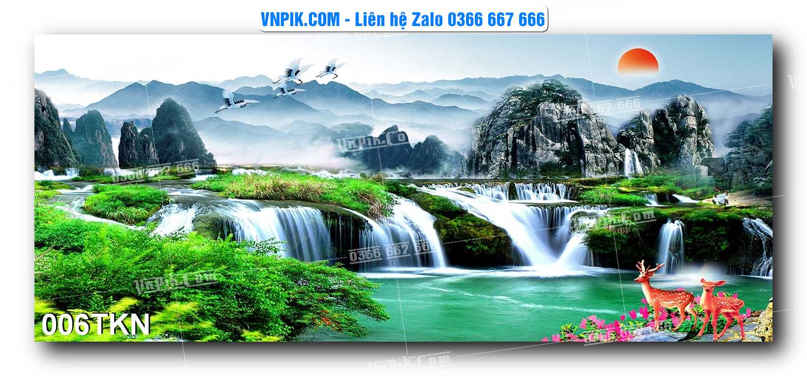 File PSD Vector Tranh Khổ Ngang – Tranh Thác Nước – Tranh Phong Cảnh Đẹp – Mã file 006TKN