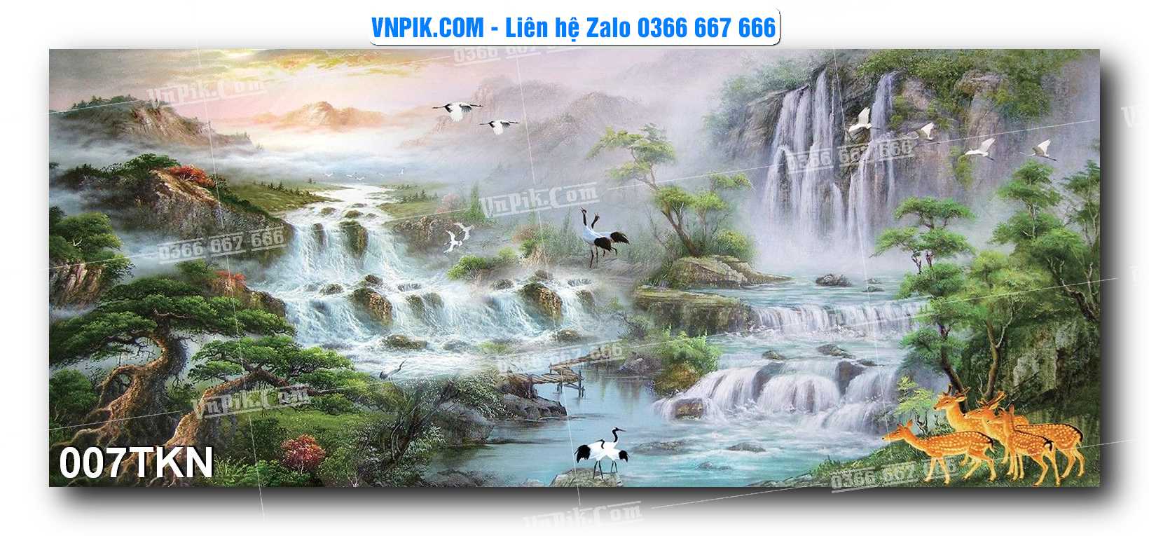 File PSD Vector Tranh Khổ Ngang – Tranh Thác Nước – Tranh Phong Cảnh Đẹp – Mã file 007TKN