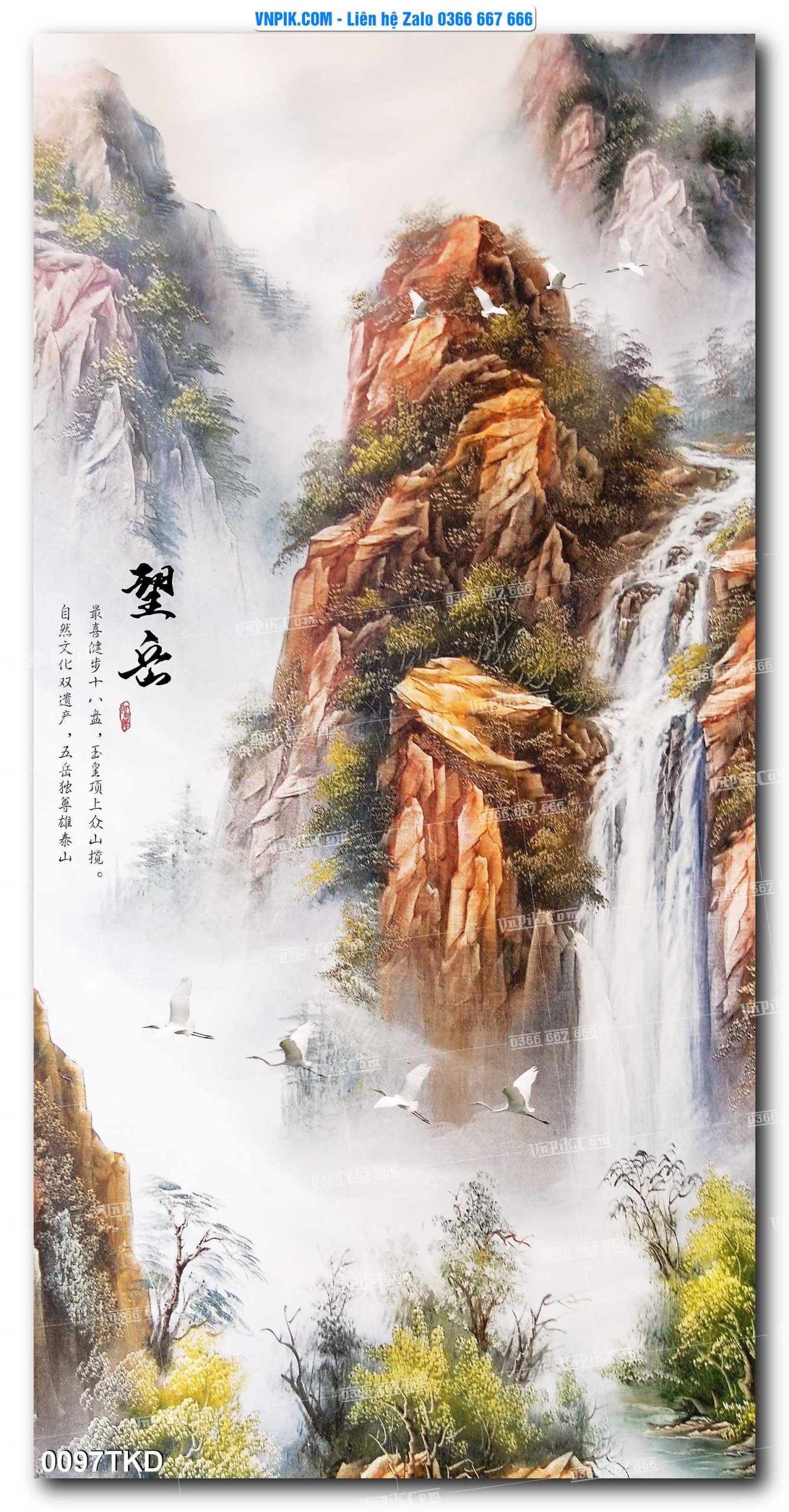 Tranh Khổ Dọc – Tranh Thác Nước – Tranh Phong Cảnh Đẹp – Tranh Treo Tường – Mã file 0097TKD