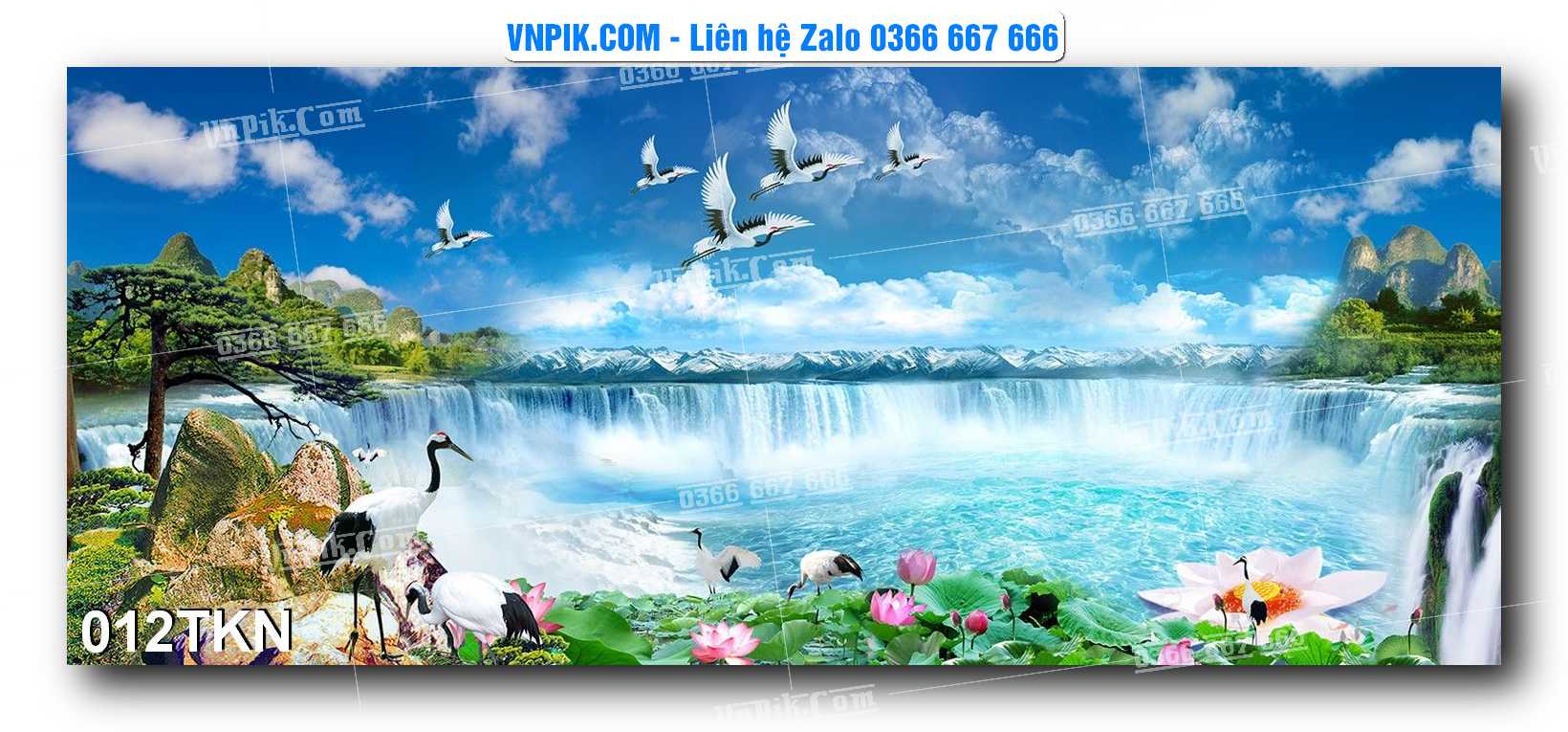 File PSD Vector Tranh Khổ Ngang – Tranh Thác Nước – Tranh Phong Cảnh Đẹp – Mã file 012TKN