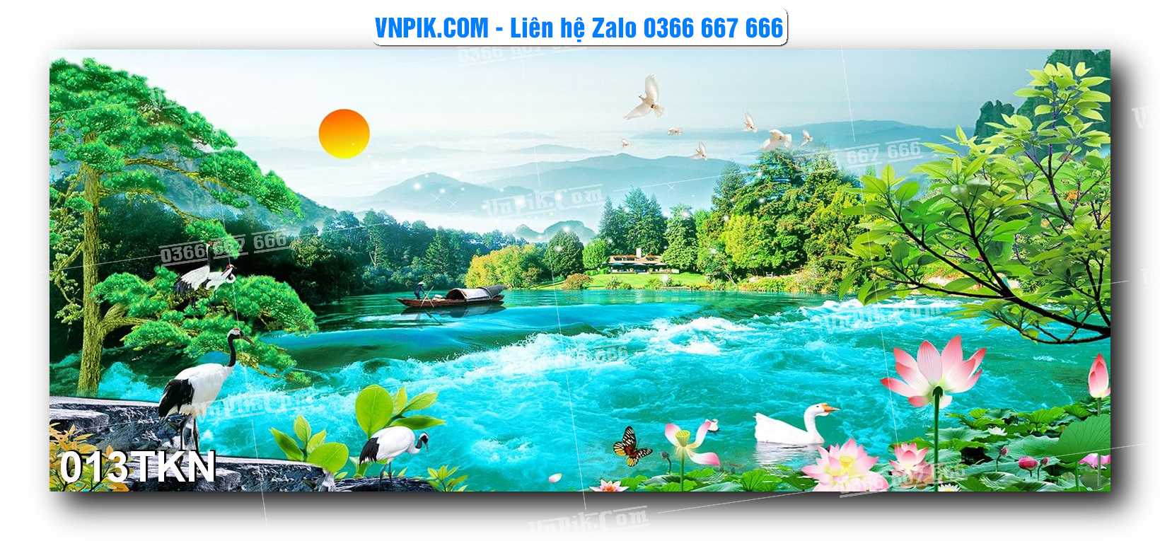 File PSD Vector Tranh Khổ Ngang – Tranh Thác Nước – Tranh Phong Cảnh Đẹp – Mã file 013TKN