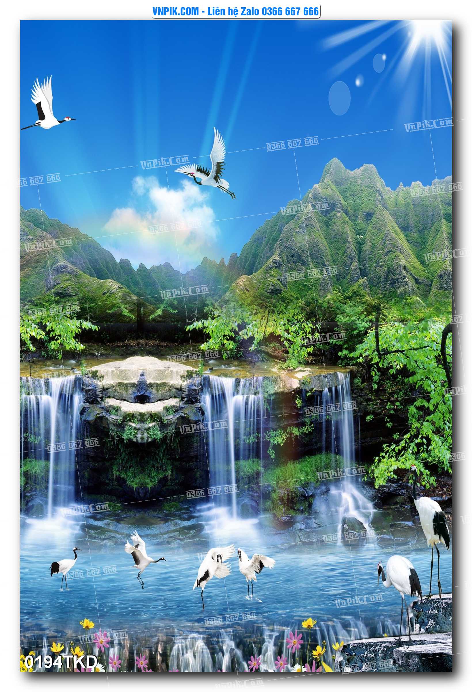 Tranh Khổ Dọc – Tranh Thác Nước – Tranh Phong Cảnh Đẹp – Tranh Treo Tường – Mã file 0194TKD