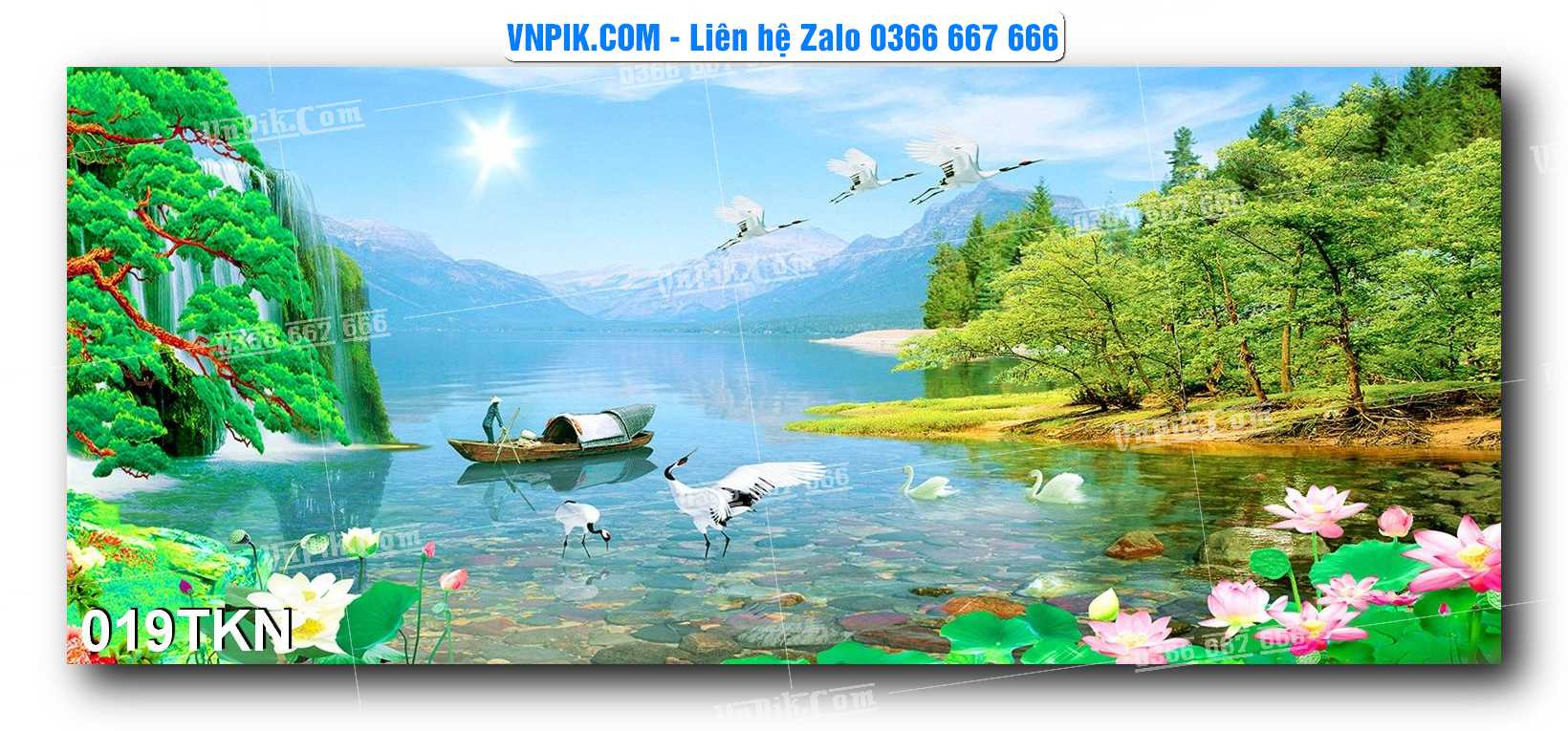 File PSD Vector Tranh Khổ Ngang – Tranh Thác Nước – Tranh Phong Cảnh Đẹp – Mã file 019TKN