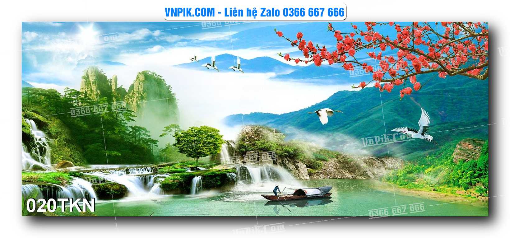File PSD Vector Tranh Khổ Ngang – Tranh Thác Nước – Tranh Phong Cảnh Đẹp – Mã file 020TKN