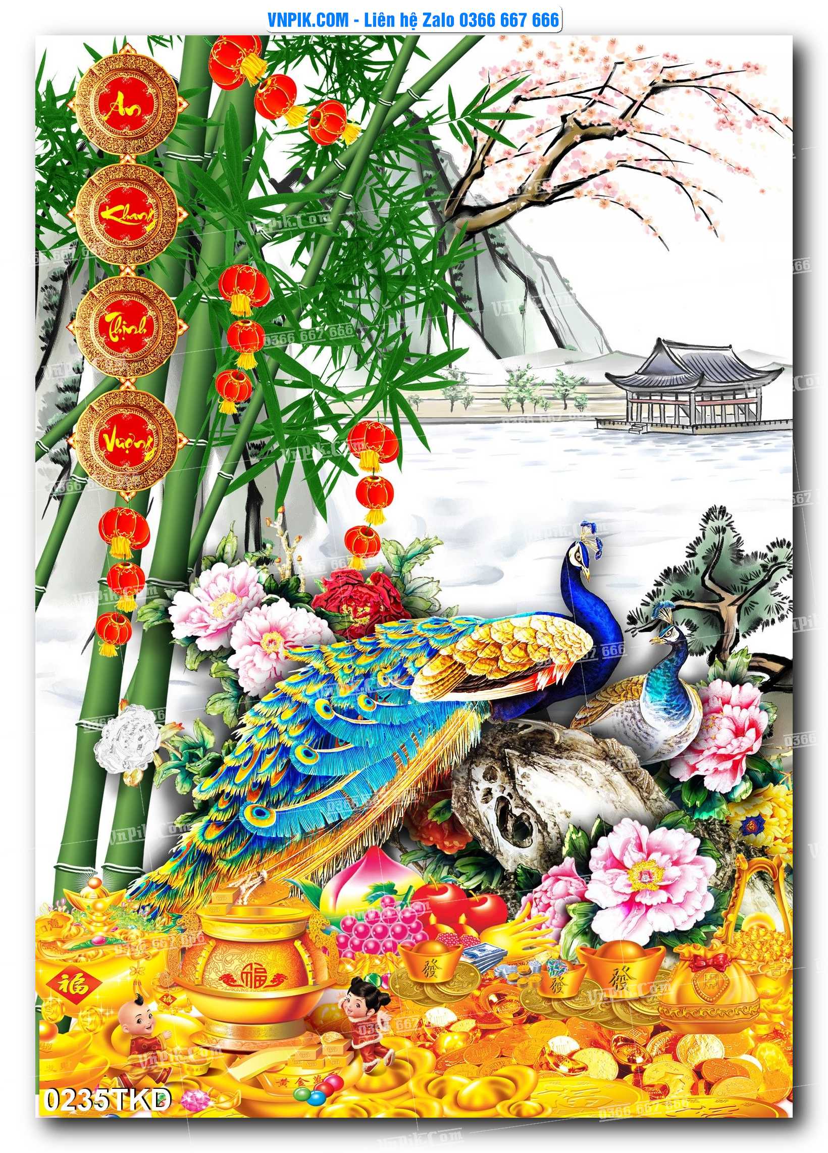 Tranh Khổ Dọc – Tranh Thác Nước – Tranh Phong Cảnh Đẹp – Tranh Treo Tường – Mã file 0235TKD