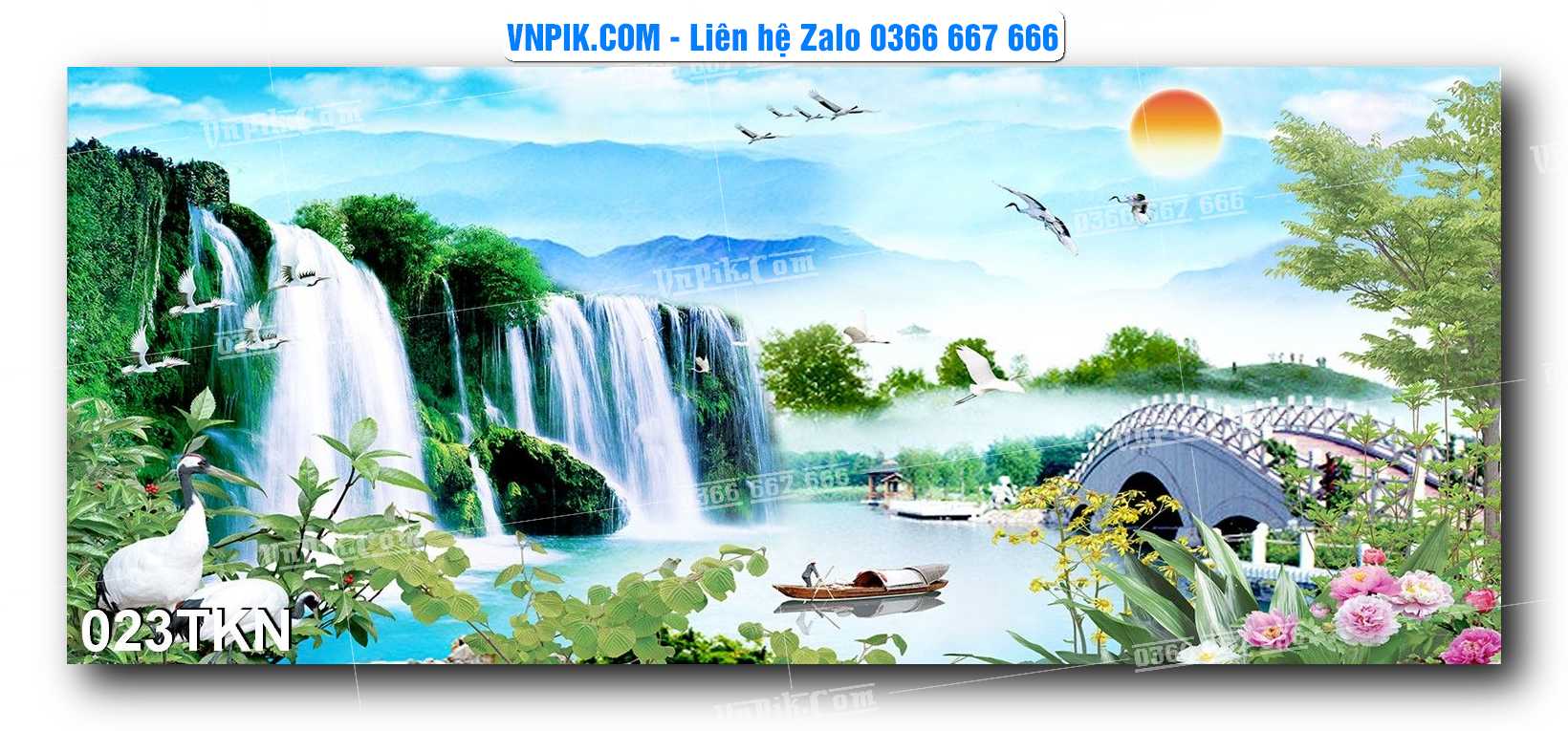 File PSD Vector Tranh Khổ Ngang – Tranh Thác Nước – Tranh Phong Cảnh Đẹp – Mã file 023TKN