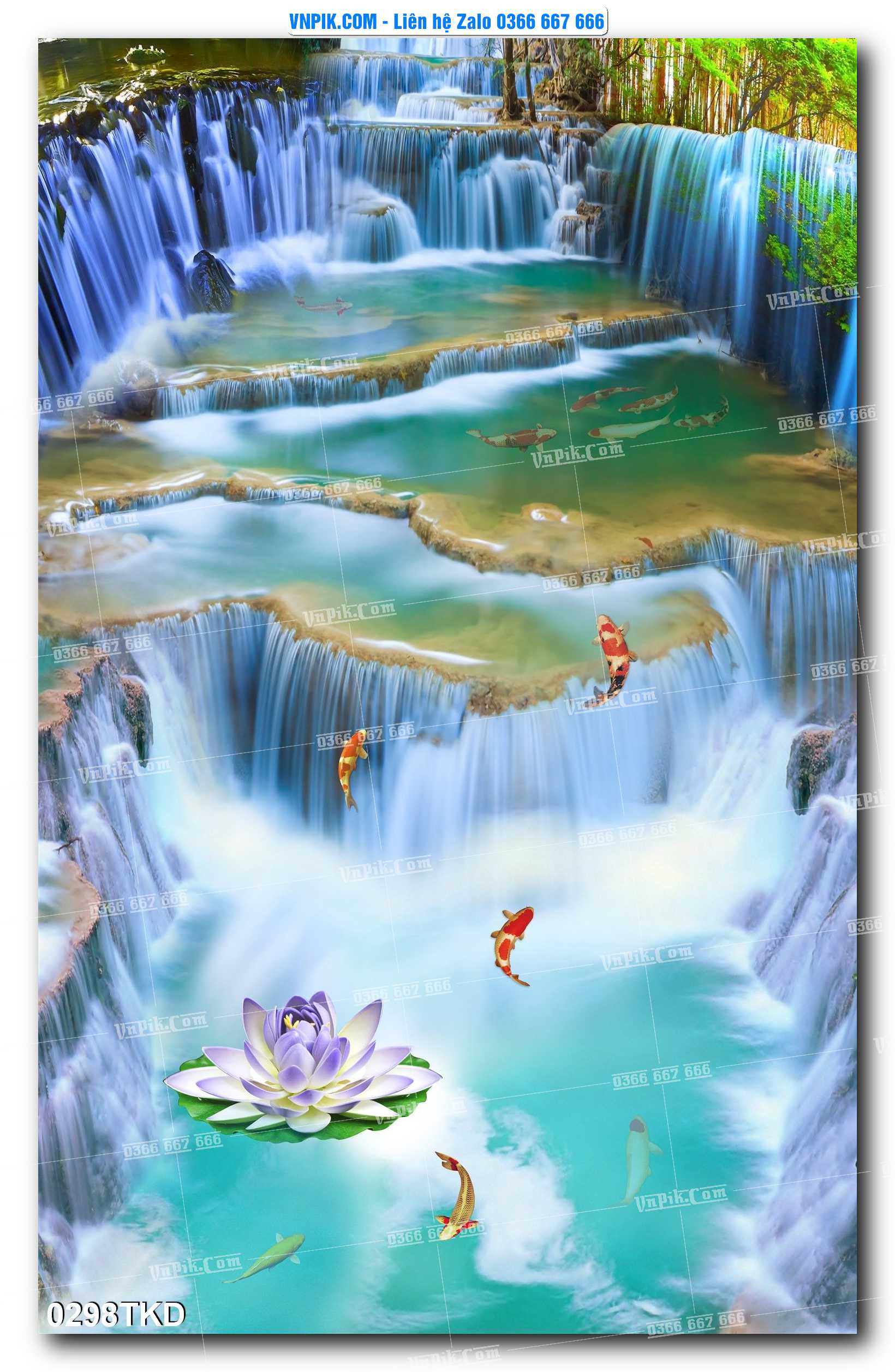 Tranh Khổ Dọc – Tranh Thác Nước – Tranh Phong Cảnh Đẹp – Tranh Treo Tường – Mã file 0298TKD