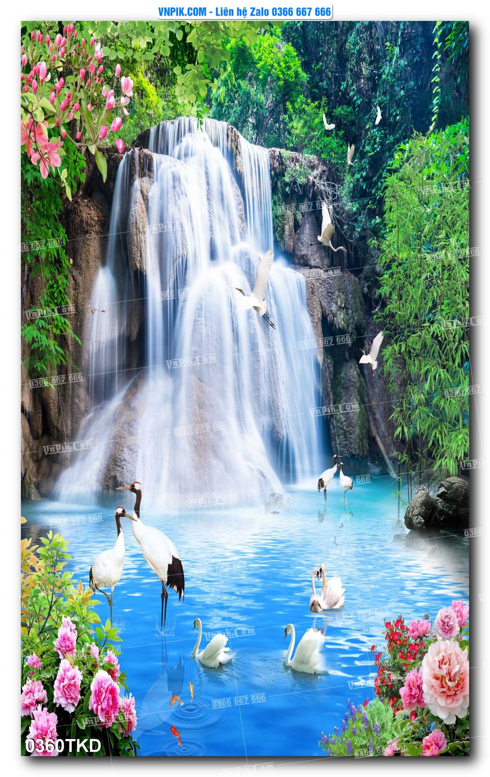 Tranh Khổ Dọc – Tranh Thác Nước – Tranh Phong Cảnh Đẹp – Tranh Treo Tường – Mã file 0360TKD