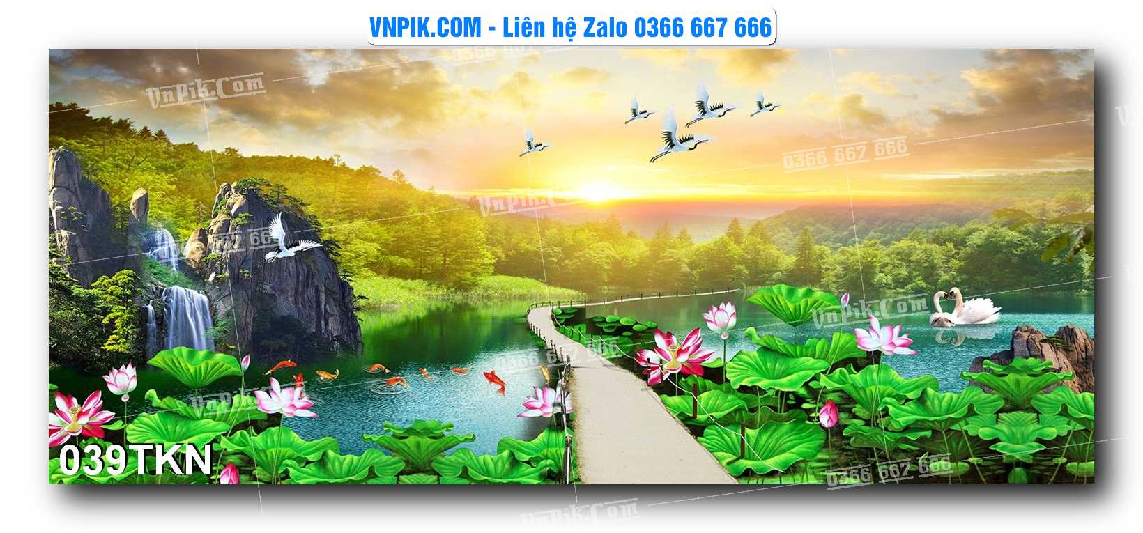 File PSD Vector Tranh Khổ Ngang – Tranh Thác Nước – Tranh Phong Cảnh Đẹp – Mã file 039TKN