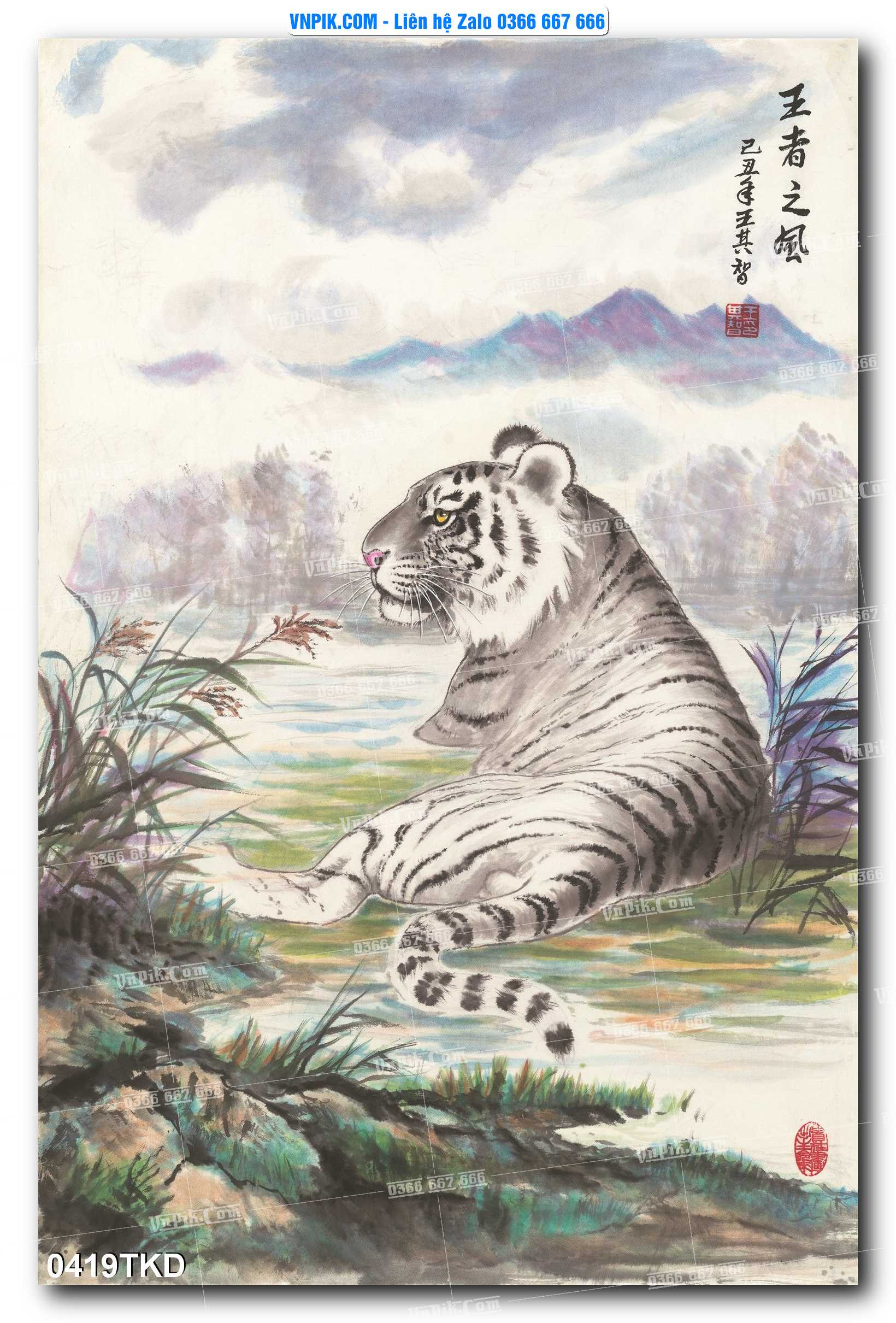 Tranh Khổ Dọc – Tranh Thác Nước – Tranh Phong Cảnh Đẹp – Tranh Treo Tường – Mã file 0419TKD