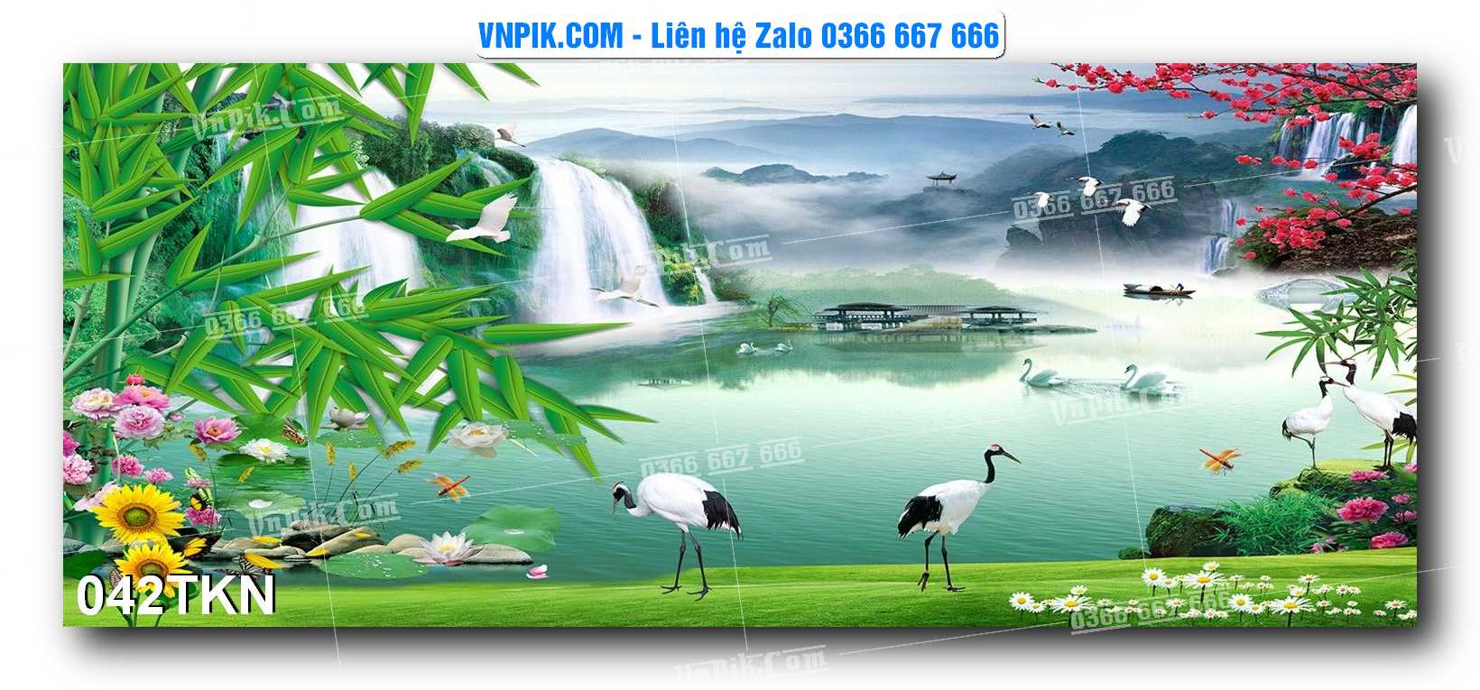 File PSD Vector Tranh Khổ Ngang – Tranh Thác Nước – Tranh Phong Cảnh Đẹp – Mã file 042TKN
