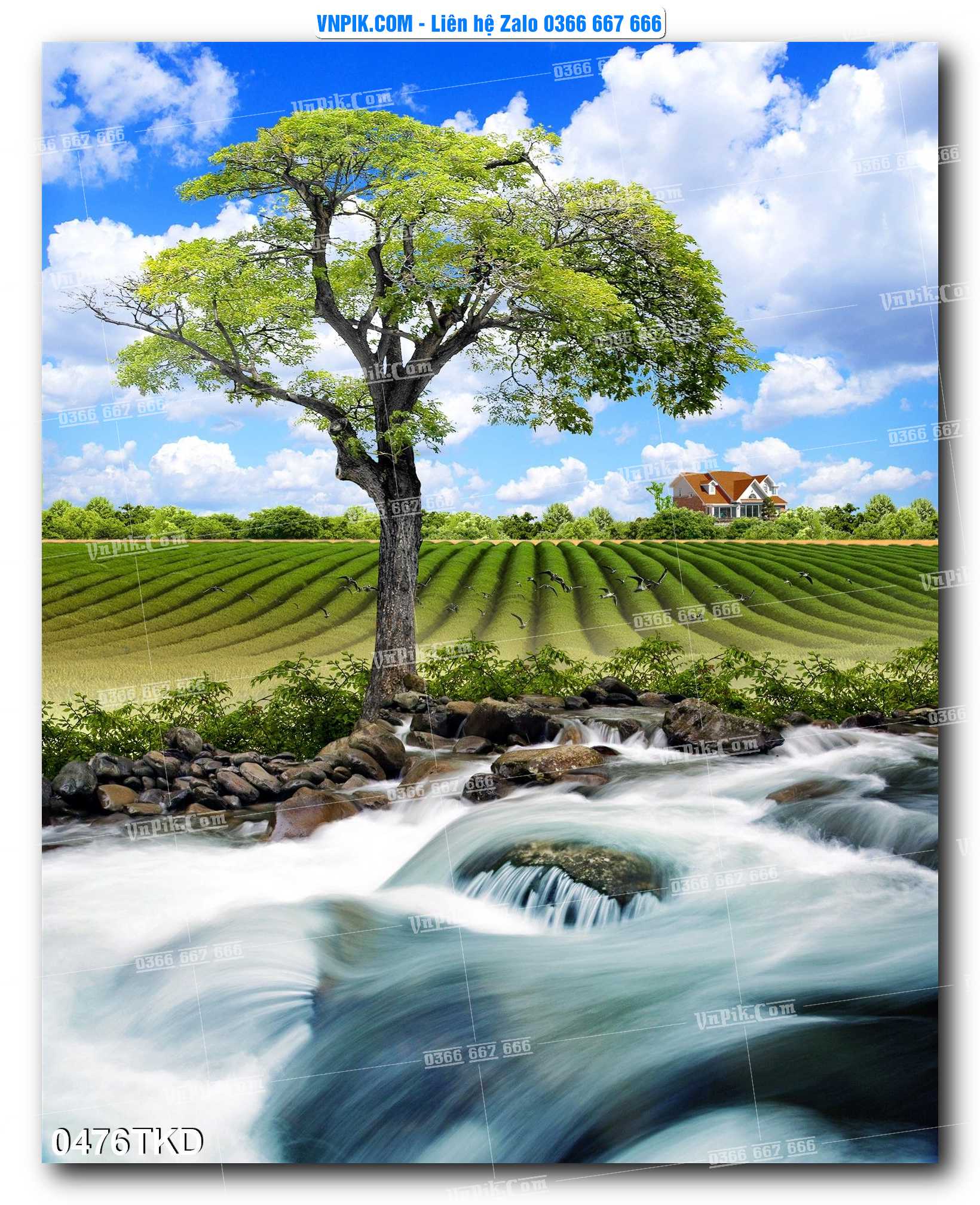 Tranh Khổ Dọc – Tranh Thác Nước – Tranh Phong Cảnh Đẹp – Tranh Treo Tường – Mã file 0476TKD