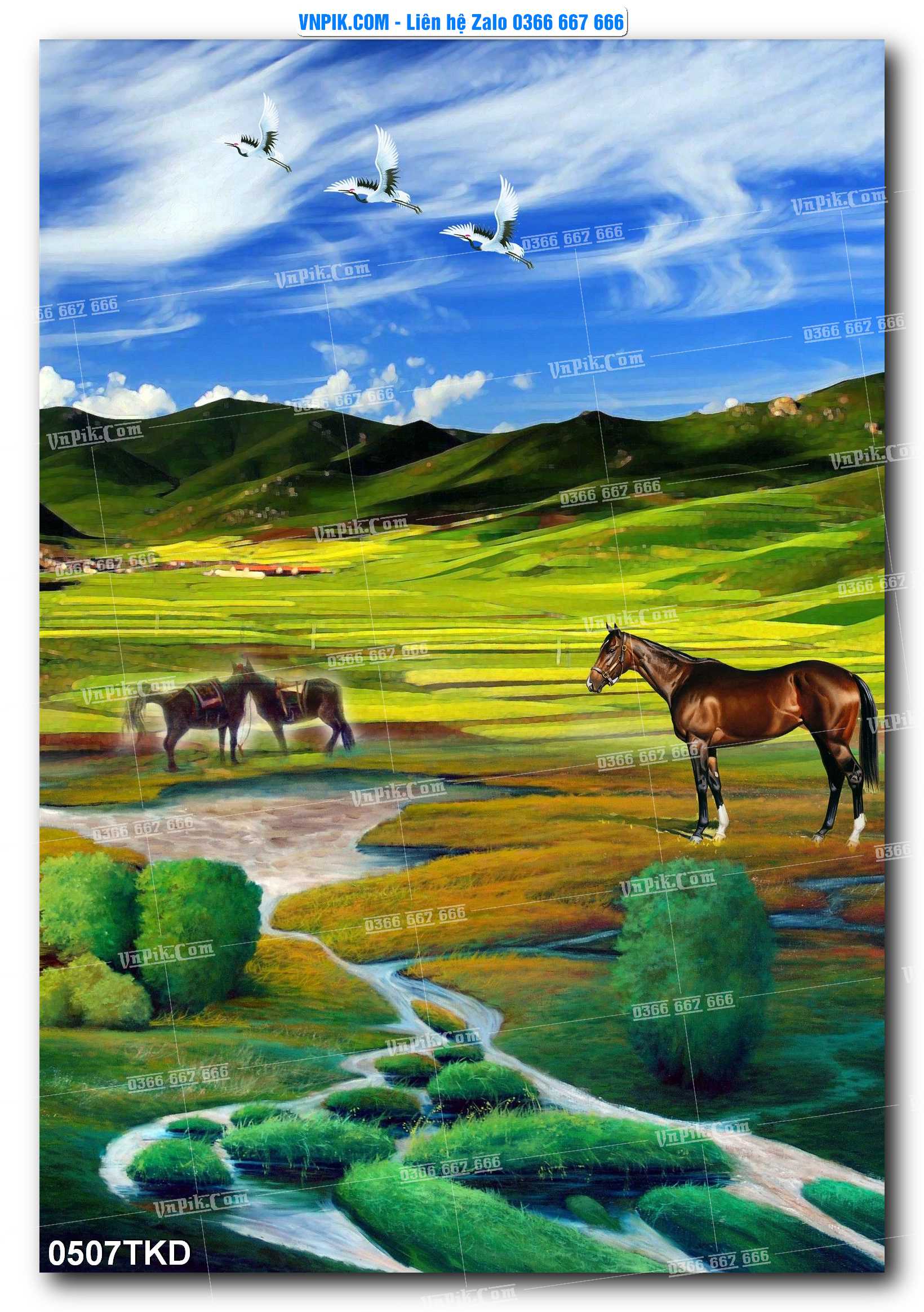 Tranh Khổ Dọc – Tranh Thác Nước – Tranh Phong Cảnh Đẹp – Tranh Treo Tường – Mã file 0507TKD