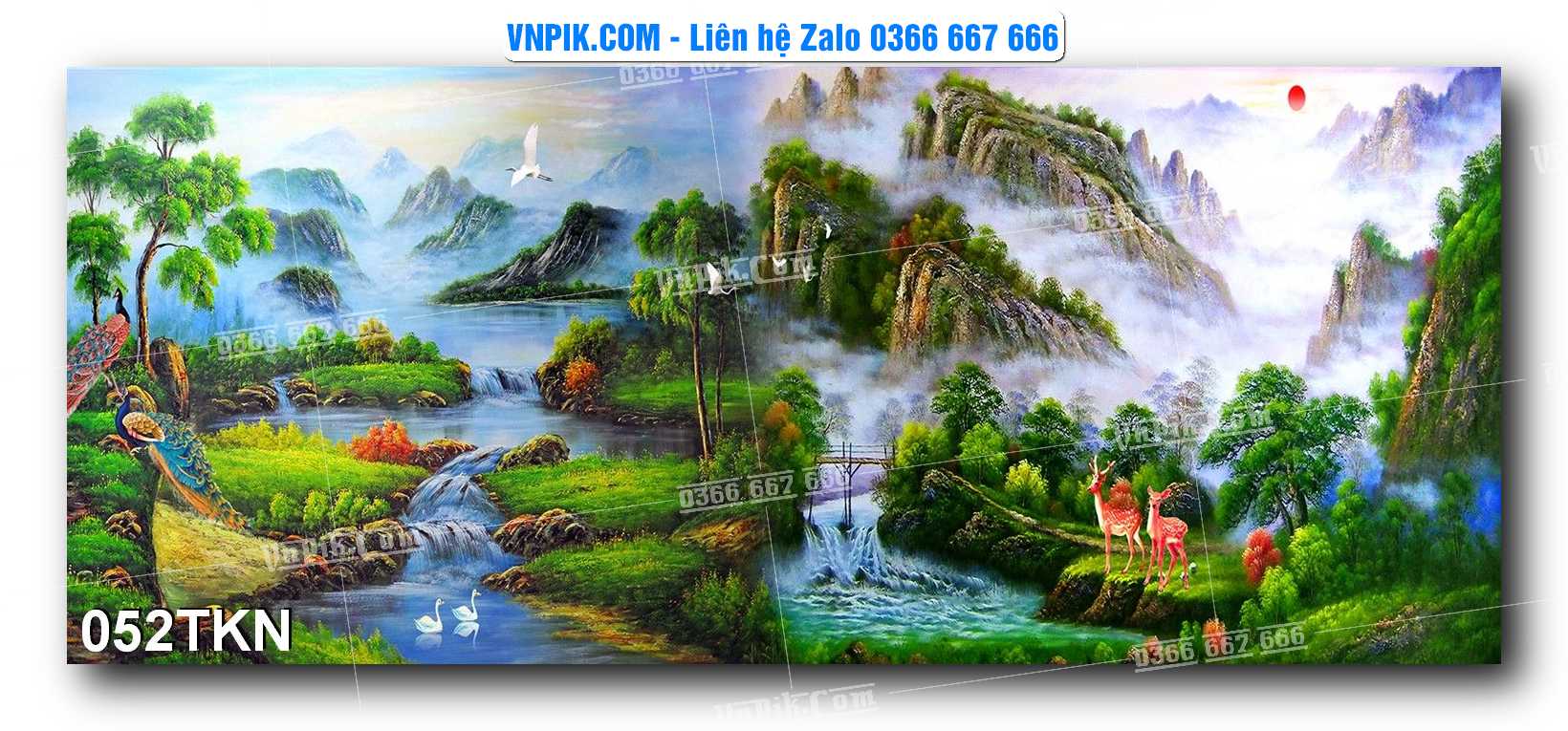 File PSD Vector Tranh Khổ Ngang – Tranh Thác Nước – Tranh Phong Cảnh Đẹp – Mã file 052TKN