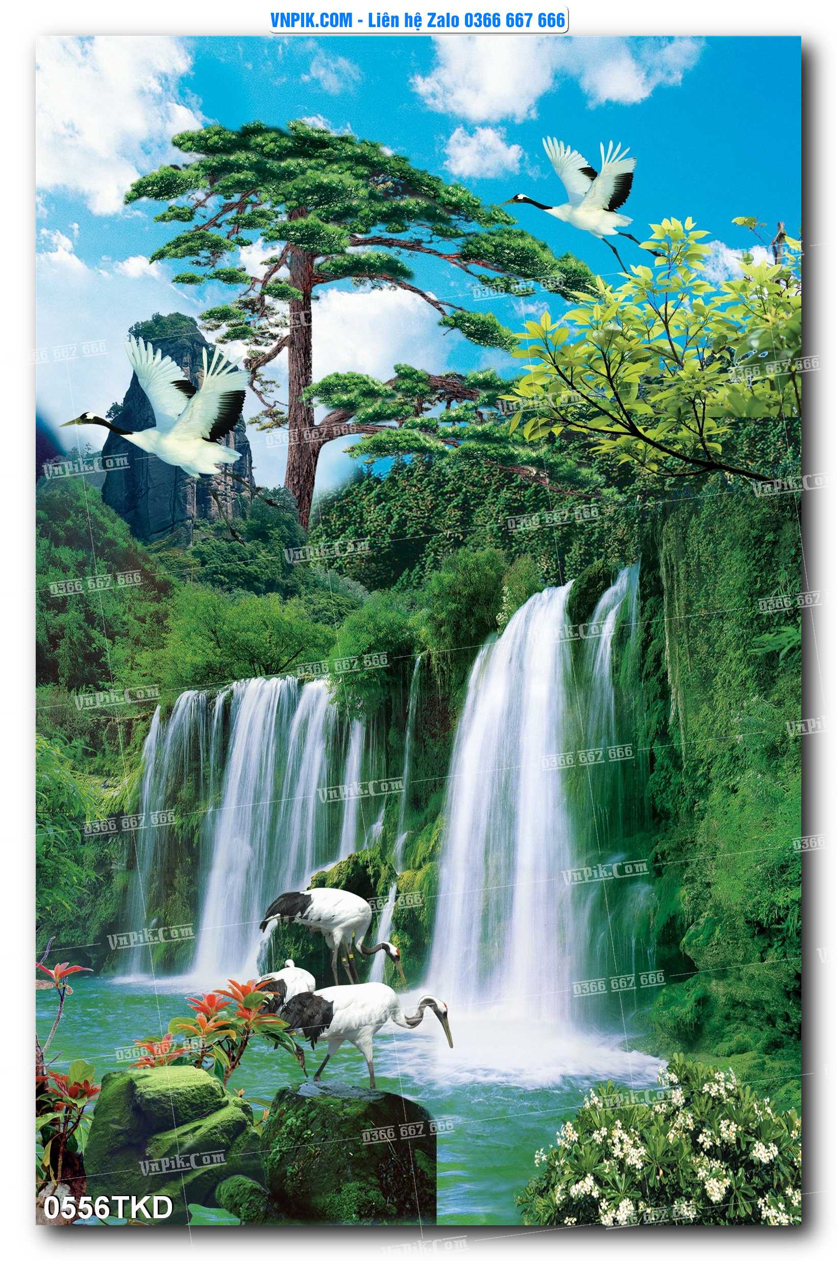 Tranh Khổ Dọc – Tranh Thác Nước – Tranh Phong Cảnh Đẹp – Tranh Treo Tường – Mã file 0556TKD
