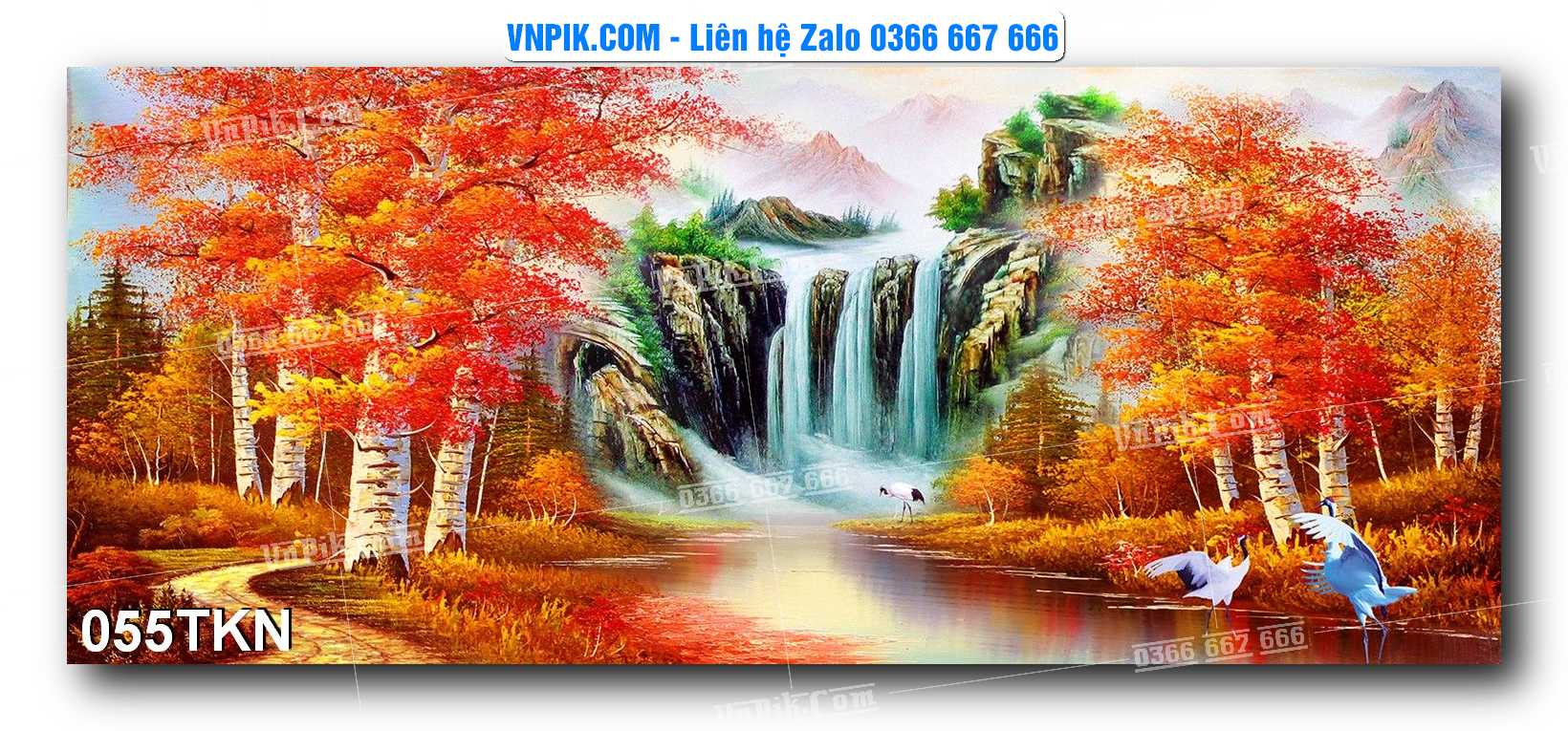 File PSD Vector Tranh Khổ Ngang – Tranh Thác Nước – Tranh Phong Cảnh Đẹp – Mã file 055TKN