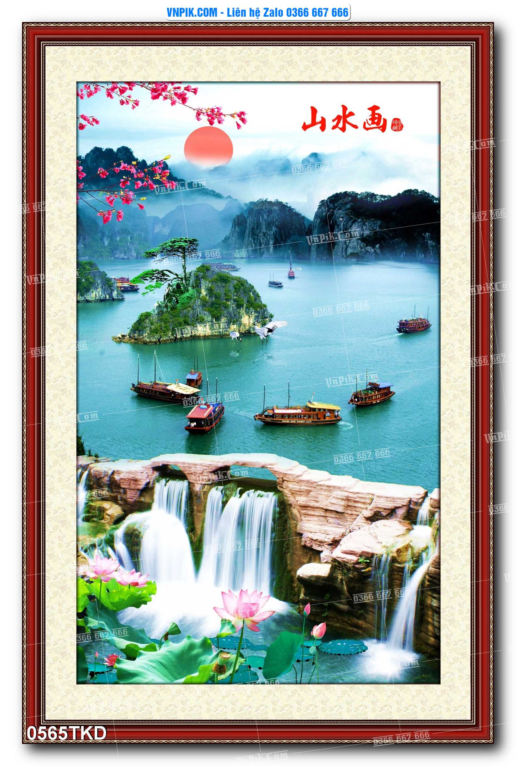 Tranh Khổ Dọc – Tranh Thác Nước – Tranh Phong Cảnh Đẹp – Tranh Treo Tường – Mã file 0565TKD
