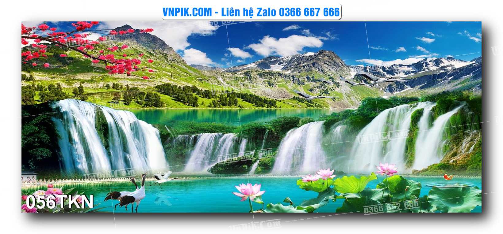 File PSD Vector Tranh Khổ Ngang – Tranh Thác Nước – Tranh Phong Cảnh Đẹp – Mã file 056TKN